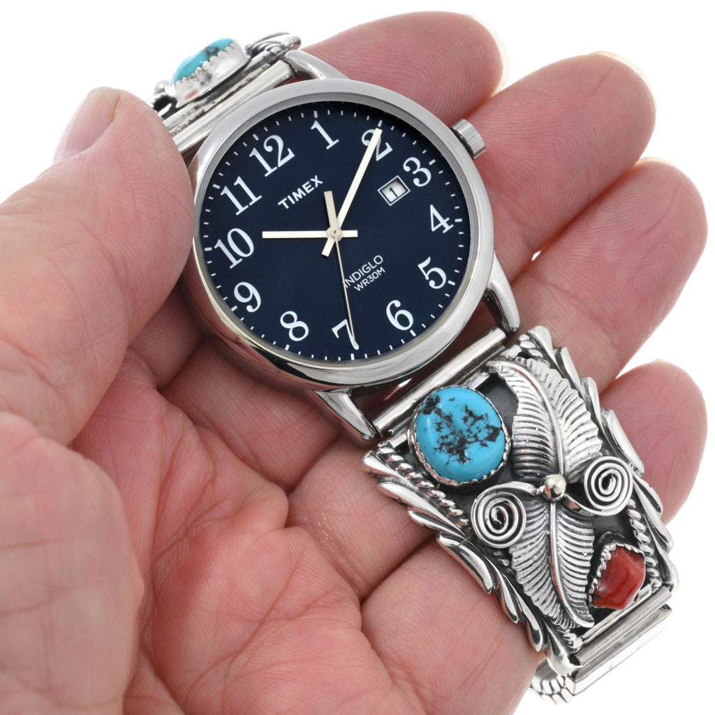 mens-kingman-turquoise-coral-sterling-silver-navajo-watch-tips-on-hand